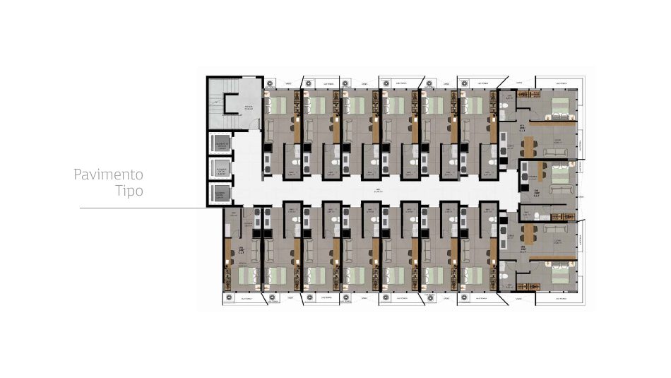 Planta Quarto e sala do Match Studios