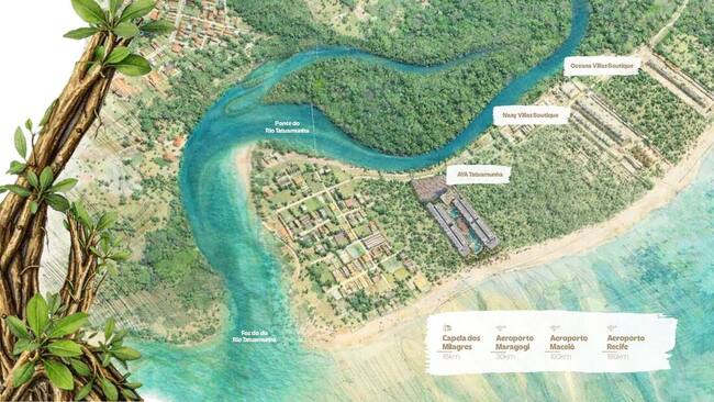 Mapa da região e do entorno do Reserva Aya