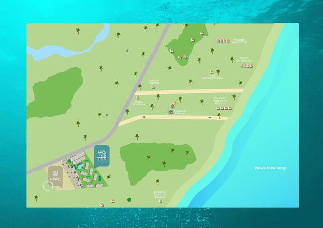 Mapa da região e do entorno do Villas Manatee Patacho